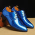 Elegant Patent Leather Derby Shoes for Men – Formal Wedding and Business Office Footwear with Pointed Toe Design, Available in Size 48